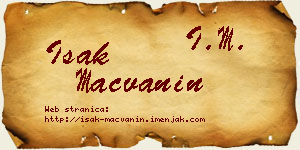 Isak Mačvanin vizit kartica